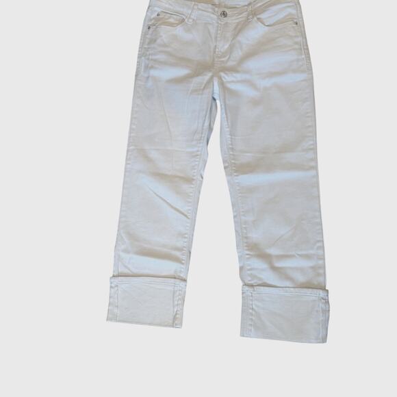 Kensie‎ White Tomboy Cropped Jeans – Rolled Cuff | Size 28 - Picture 1 of 5
